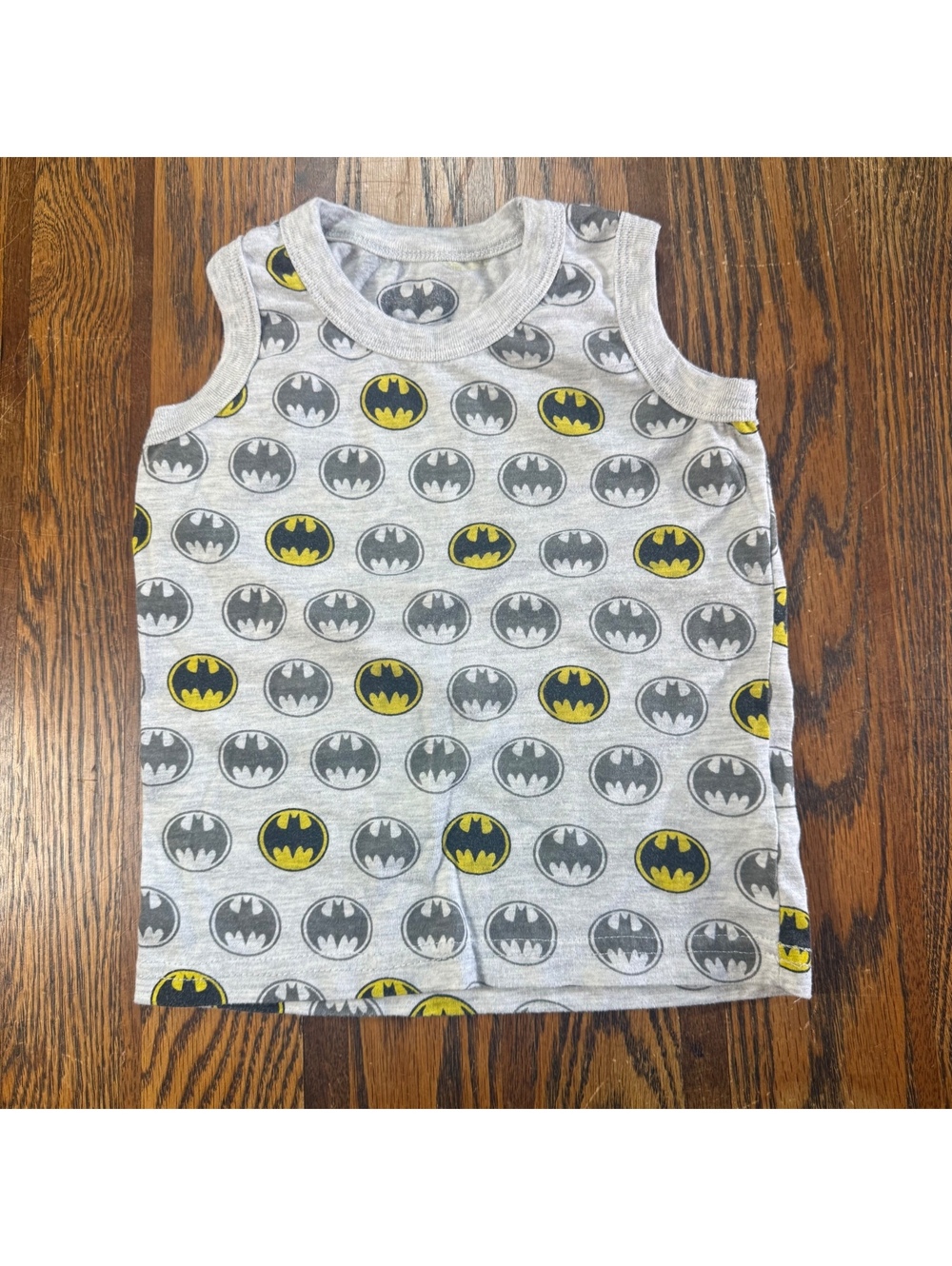 Batman Toddler Boys Gray Sleeveless Tank Top Logo Print Size 3T